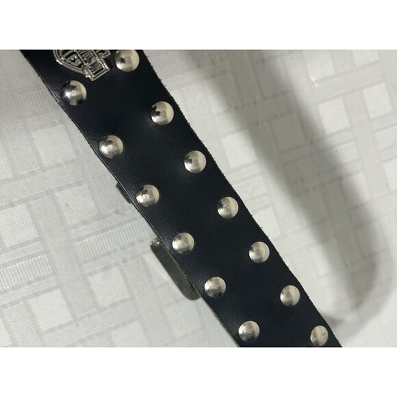HARLEY DAVIDSON Motorcycle USA  28 Wide Black Leather Silver Studded Womens Belt main image 6